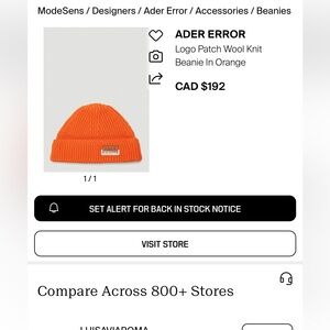 Ader Error Wool Knit Beanie in orange  (100% wool) BNWT🥳🆕CCO price